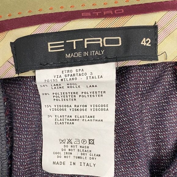 ETRO Spa via Spartaco slacks Italian size 42 US 6 - Picture 6 of 8
